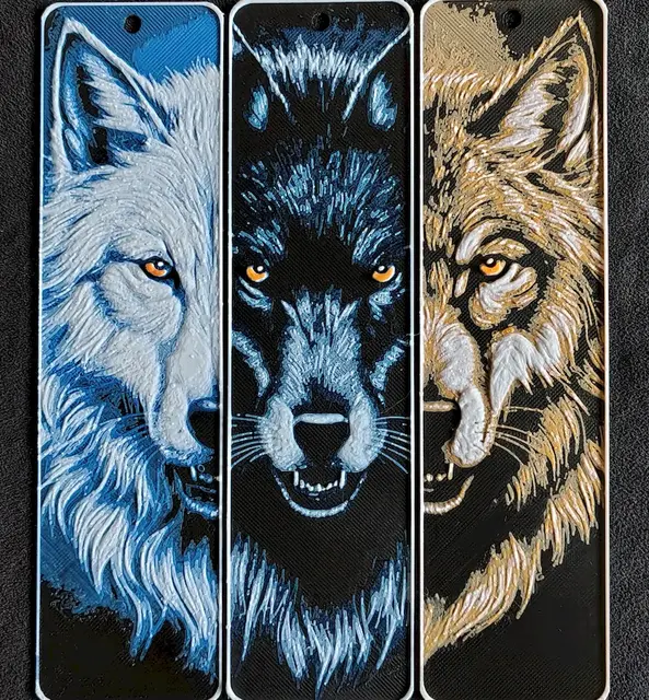 HueForge model: Wolf Bookmarks Set HueForge by fD.667