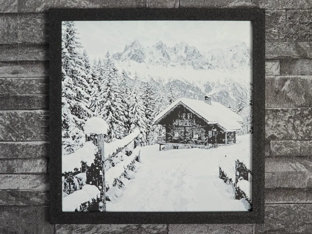 Hueforge Snow Winter Mountain by StefBull85 HueForge model: Hueforge Snow Winter Mountain by StefBull85