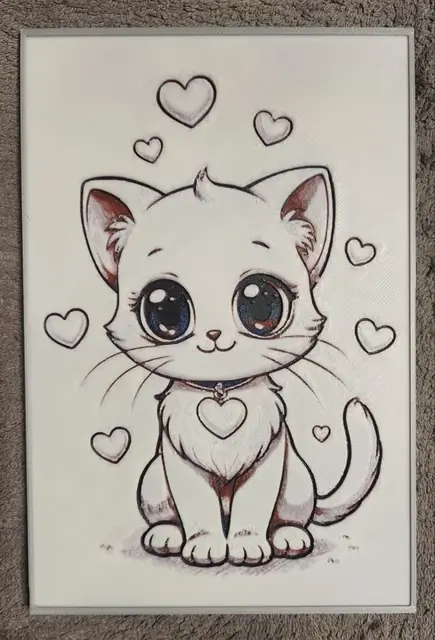 HueForge model: Cute Cat in Love - HueForge by keko