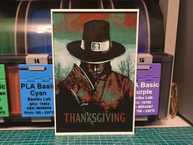 HueForge model: Thanksgiving Movie Poster - Hueforge Art by Lumpy3D