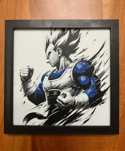 HueForge model: Vegeta in Blue by JustBe 3D Printing