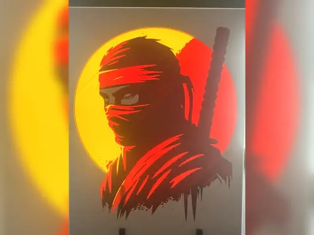HueForge model: Backlit Sunset Ninja HueForge Print by Thadius