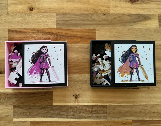 HueForge model: Puzzle Box Lid - Warrior Princess by Canadian Gamer