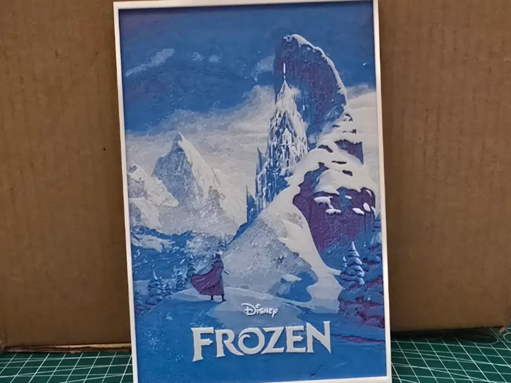 Frozen Movie Poster - Hueforge Art by Lumpy3D HueForge model: Frozen Movie Poster - Hueforge Art by Lumpy3D