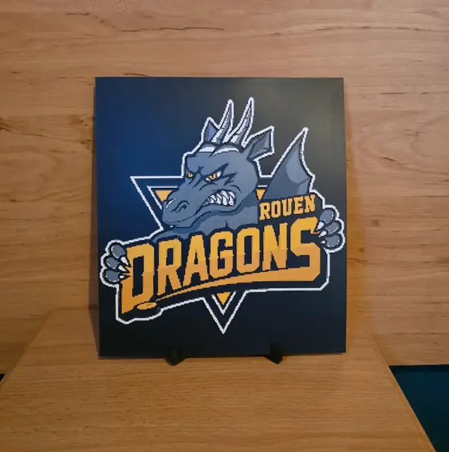 HueForge model: Dragon Rouen Hockey Hueforge by Kactus Fpv