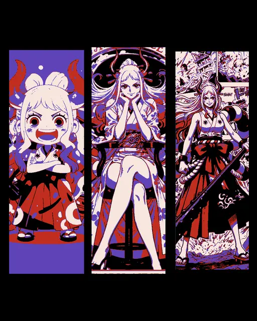 HueForge model: Fan Art Depiction of One Piece Anime/Manga, Yamato daughter of Emperor Kaido - Set of Bookmarks by BooneCo3d