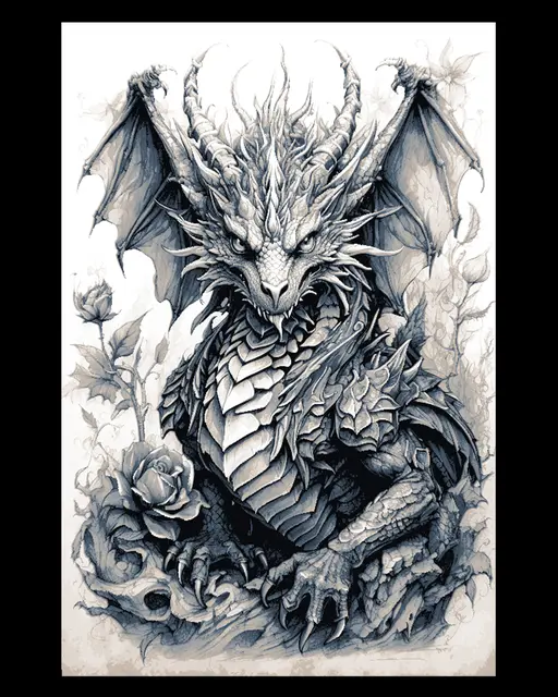 HueForge model: Sketch of a Dragon - Personality from a pencil - Wall art by BooneCo3d