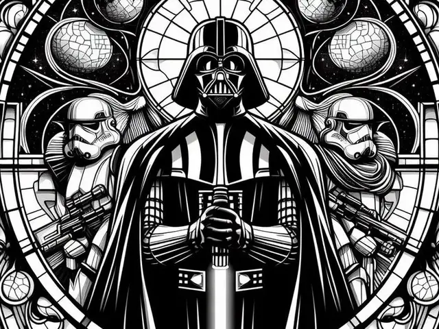 HueForge model: Hueforge Star Wars - Black and White Window Pane by Luckyfer