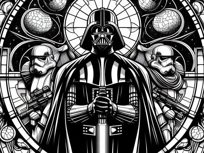 Hueforge Star Wars - Black and White Window Pane by Luckyfer HueForge model: Hueforge Star Wars - Black and White Window Pane by Luckyfer