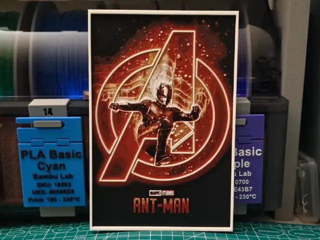HueForge model: Ant-Man Movie Poster - Hueforge Art by Lumpy3D