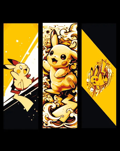 HueForge model: fanart bookmarks of Pokemon Staple Pikachu!  by BooneCo3d