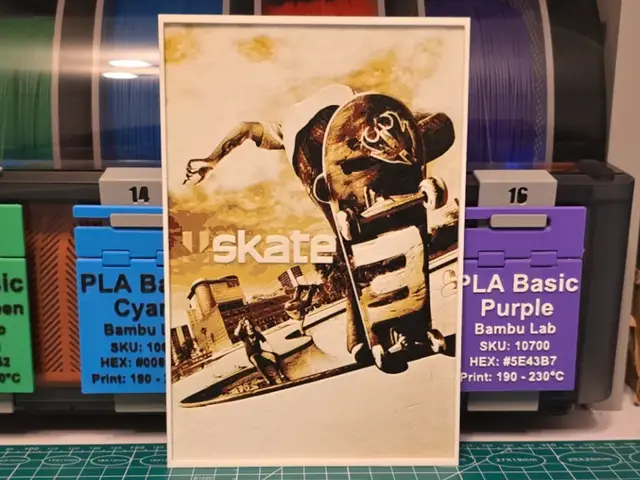 HueForge model: Skate 3 Game Poster - Hueforge Art by Lumpy3D