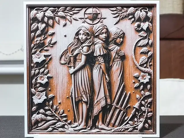 HueForge model: Wood Carving Innocence - HueForge 3 Color by BoDad