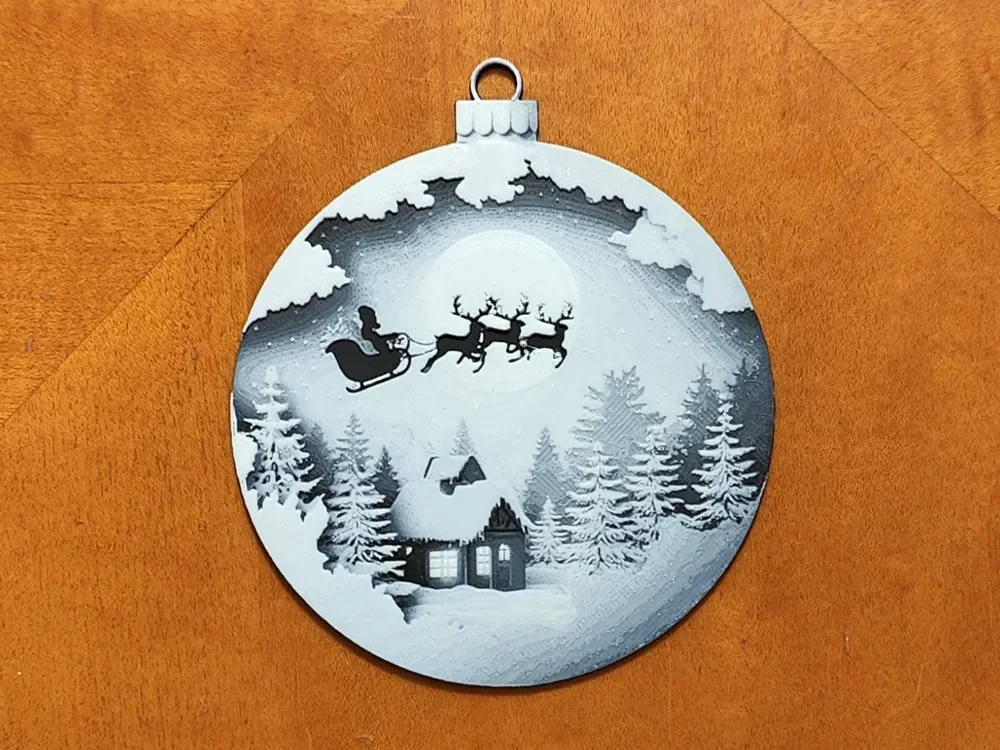 Cosy Christmas Cottage - Christmas Tree Decoration by Sarge HueForge model: Cosy Christmas Cottage - Christmas Tree Decoration by Sarge