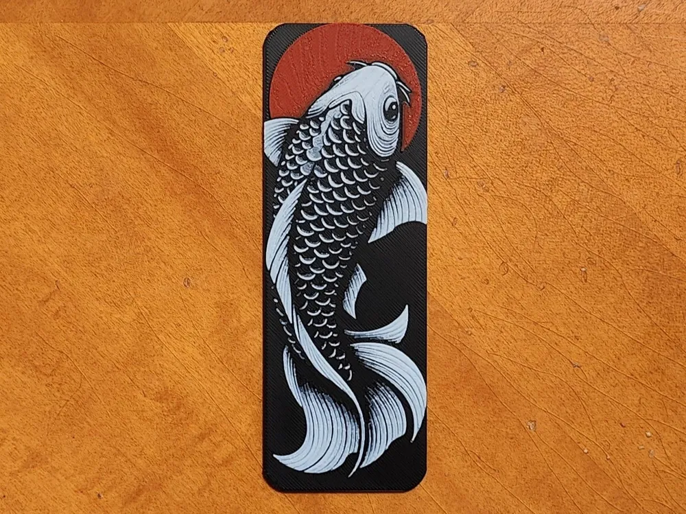 Koi Fish Carp Bookmark - Hueforge by Sarge HueForge model: Koi Fish Carp Bookmark - Hueforge by Sarge