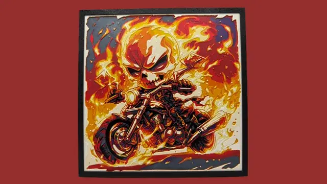 HueForge model: Ghost Rider - Chibi Edition - Marvel Hueforge by Canadian Gamer