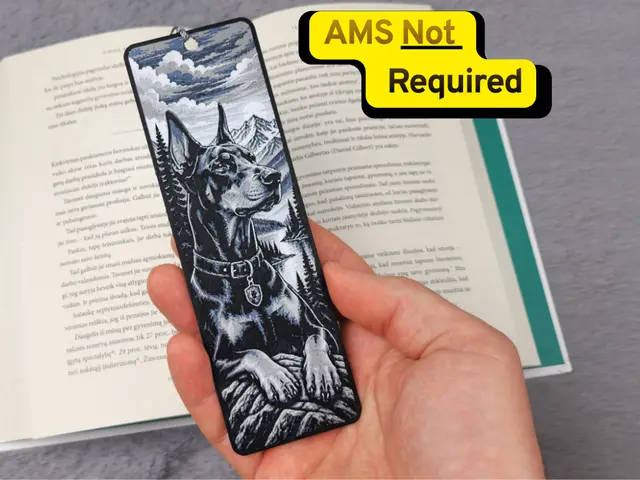 Doberman Mountain Sunset HueForge Bookmark