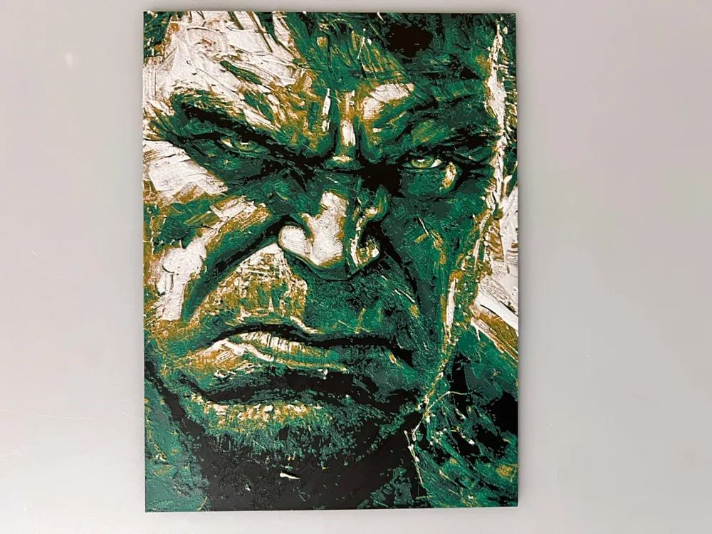 The Hulk Closeup by 3djd HueForge model: The Hulk Closeup by 3djd