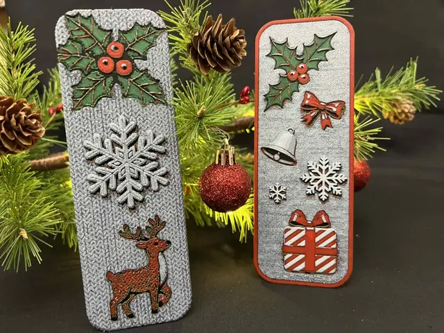 HueForge model: Christmas Bookmark Set 1 by 3djd