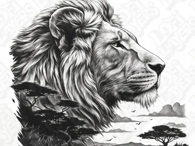 HueForge model: Lion Landscape Hueforge by LoFi Layers