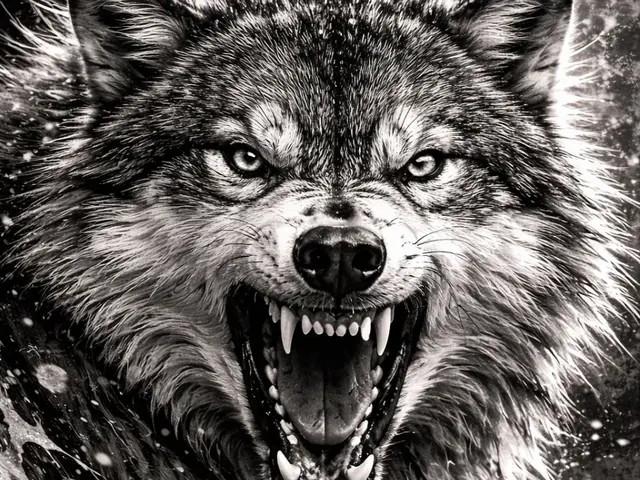 HueForge model: Fierce Wolf – Black and White Animals Series Hueforge by Hueforge Maker