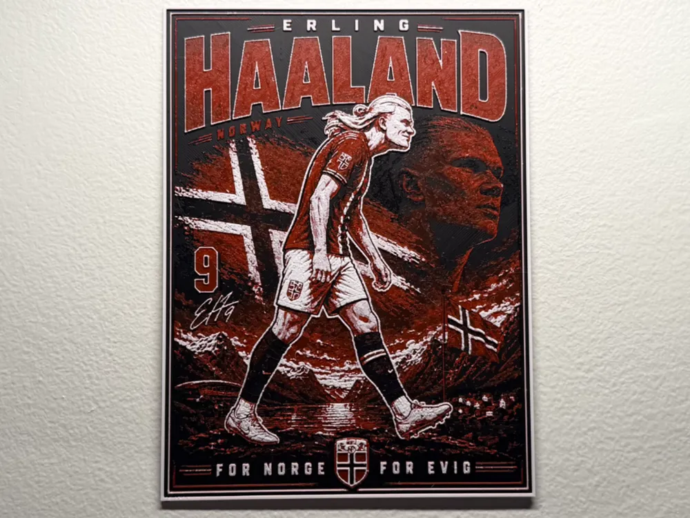 Erling Haaland Walk - FIFA World Cup HueForge by liv_3d HueForge model: Erling Haaland Walk - FIFA World Cup HueForge by liv_3d