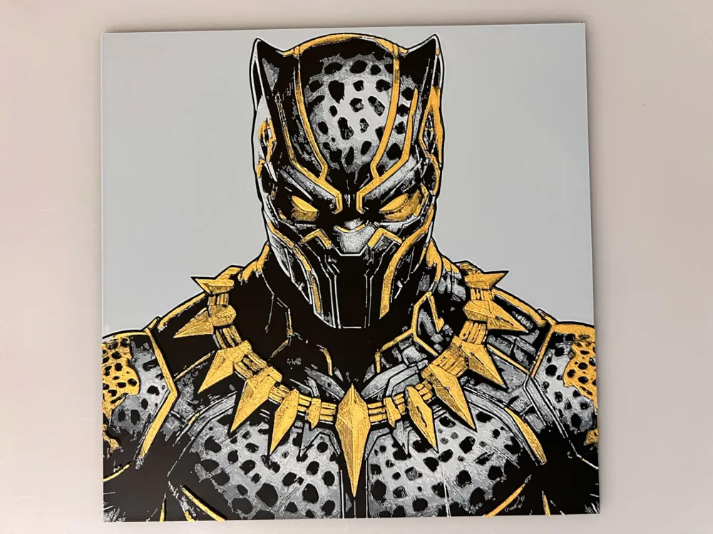 Black Panther by 3djd HueForge model: Black Panther by 3djd