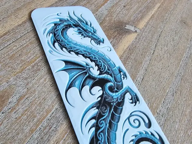 HueForge model: "Bookmark" Colorful Dragon (SeaBlue) by BLUSH Designs