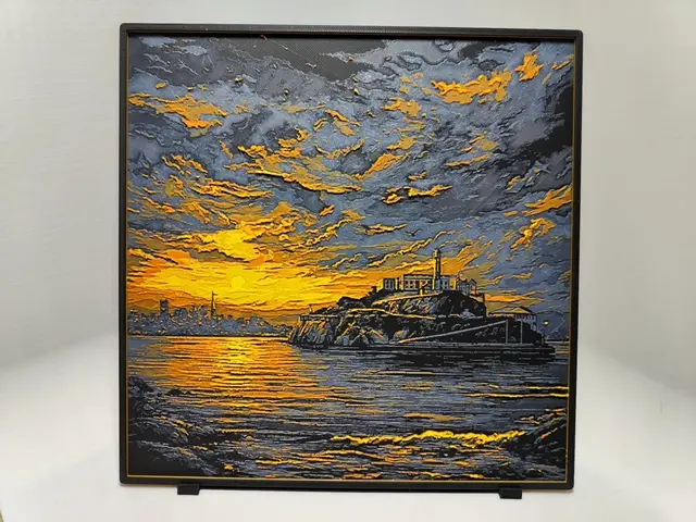 HueForge model: Alcatraz Island Sunset - Hueforge by BeaN