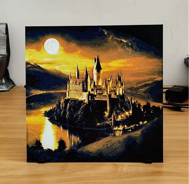 HueForge model: Hogwarts at night Hueforge by enricoRE