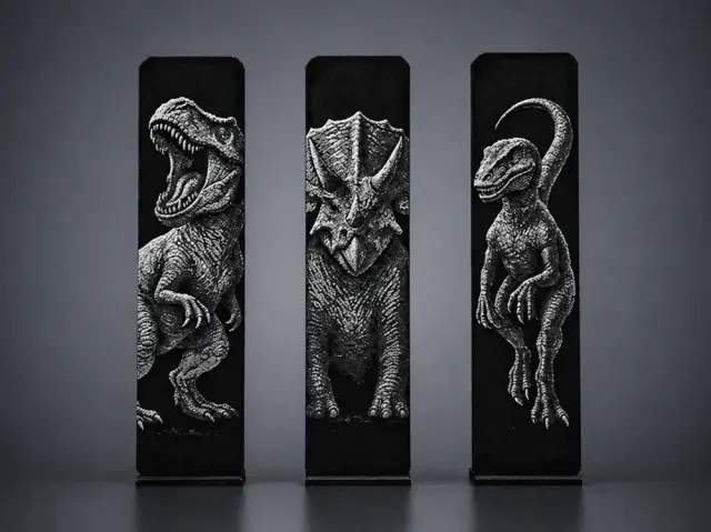 HueForge model: Dino Bookmarks (Set № 2) by Aleksandr