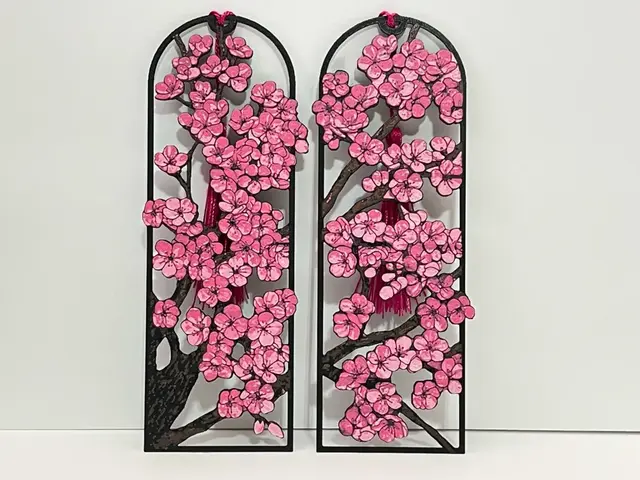 HueForge model: Flower Blossoms Bookmark Set - Color Customize by 3djd