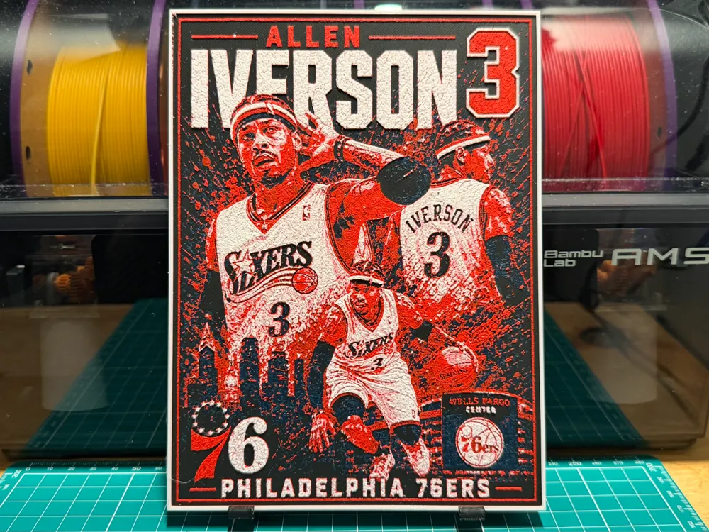 Allen Iverson Poster by liv_3d HueForge model: Allen Iverson Poster by liv_3d