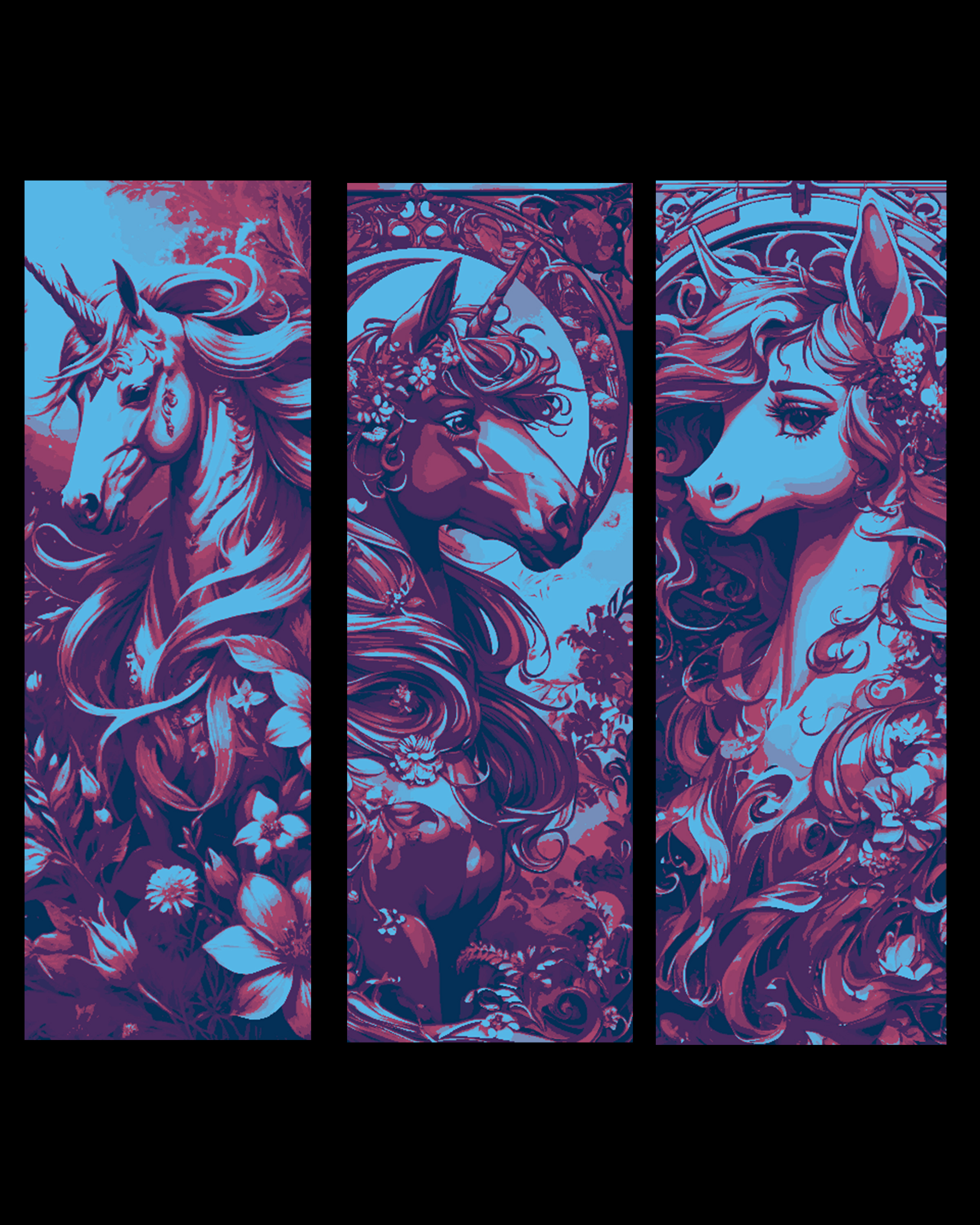 fantasy horse and unicorn Bookmarks by BooneCo3d HueForge model: fantasy horse and unicorn Bookmarks by BooneCo3d
