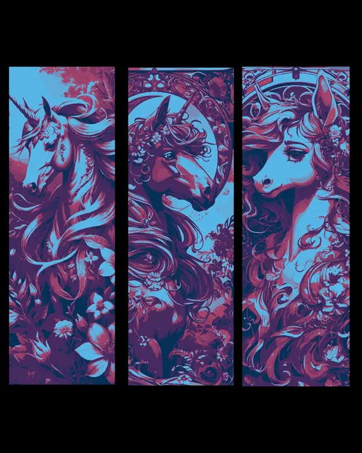 HueForge model: fantasy horse and unicorn Bookmarks  by BooneCo3d