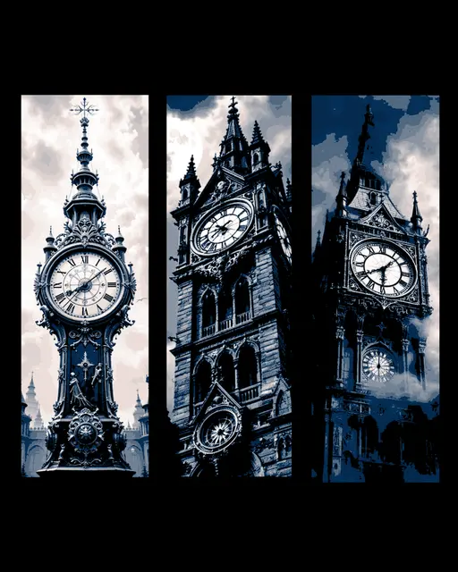 Gothic Clock Towers set of Bookmarks