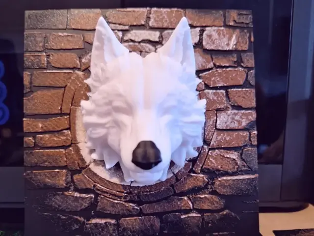 HueForge model: Wolf through the wall by 3dGlow