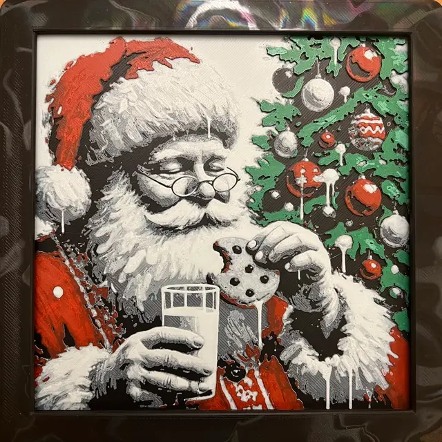 HueForge model: Santa Claus Eating a Cookie by JustBe 3D Printing