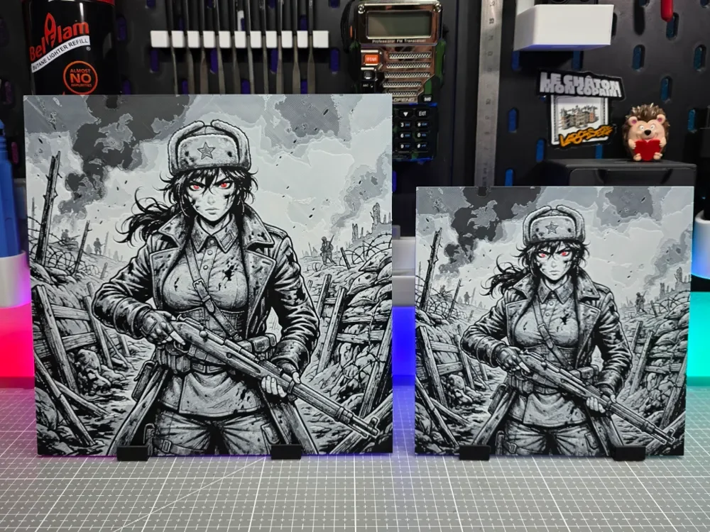 Girl Anime Mosin - Hueforge - 4 Colors by Montoya Maker HueForge model: Girl Anime Mosin - Hueforge - 4 Colors by Montoya Maker