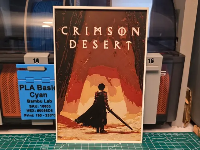 HueForge model: Crimson Desert Game Poster - Huefroge Art by Lumpy3D
