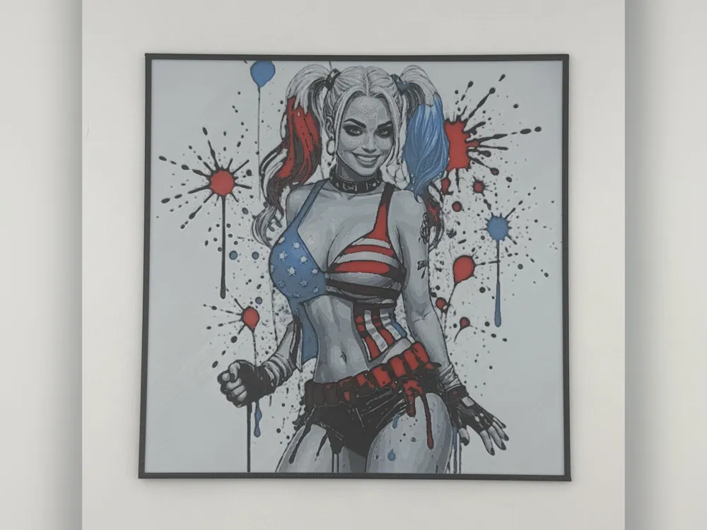 Harley Quinn Square Bikini HueForge Print by Thadius HueForge model: Harley Quinn Square Bikini HueForge Print by Thadius
