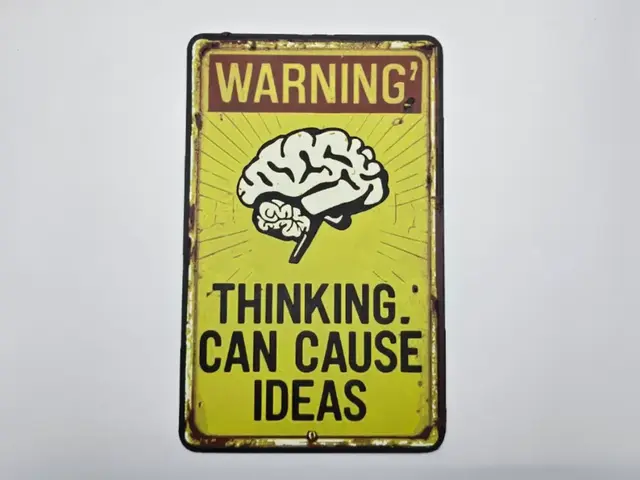 HueForge model: Sign Warning Thinking can caus ideas by Kactus Fpv