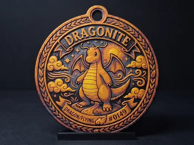 HueForge model: Dragonite #0149 - Pokemon Ornament by LED