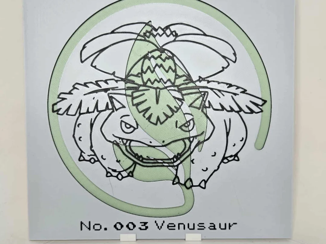 Minimalistic Venusaur Hueforge by 3Ree Printing HueForge model: Minimalistic Venusaur Hueforge by 3Ree Printing