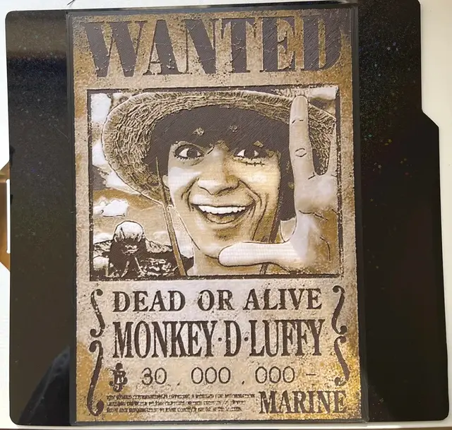 HueForge model: Monkey D Luffy (One Piece) Wanted Poster - Hueforge Print by cyanidesugar