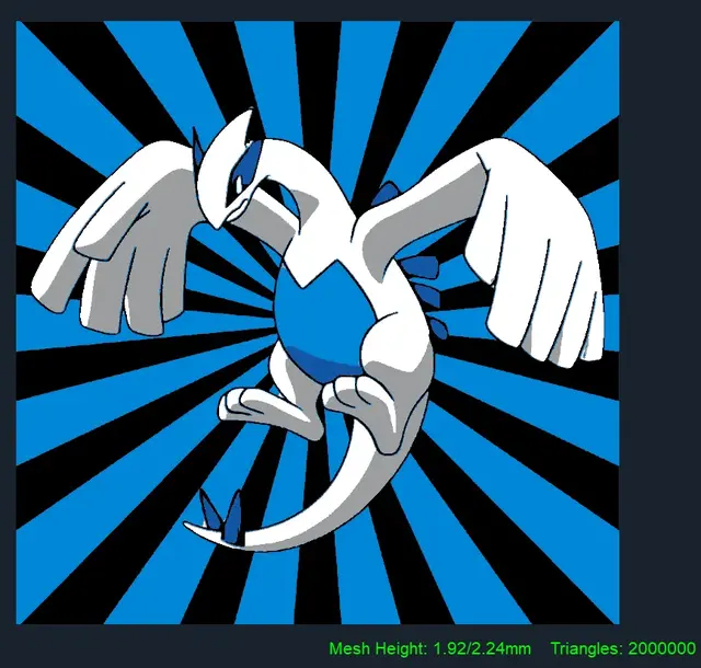 HueForge model: Lugia - Pokemon Hueforge by Canadian Gamer