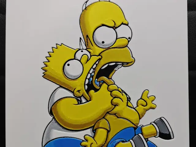 HueForge model: Bart & Homer V2 5 Colours 1 AMS by TheHueforgeLady