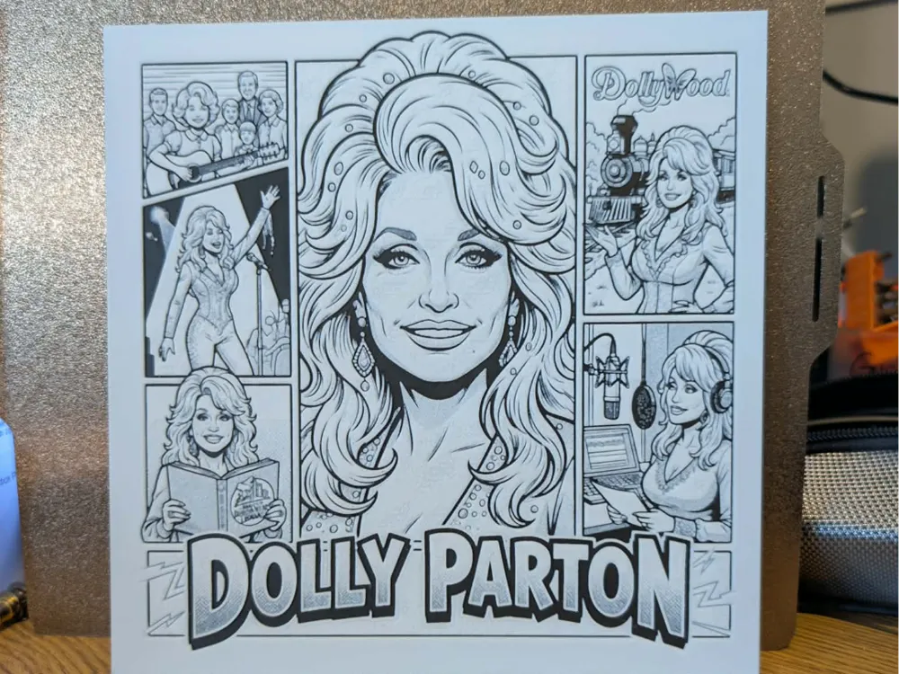 Dolly parton - hueforge 2 colours by 3dGlow HueForge model: Dolly parton - hueforge 2 colours by 3dGlow