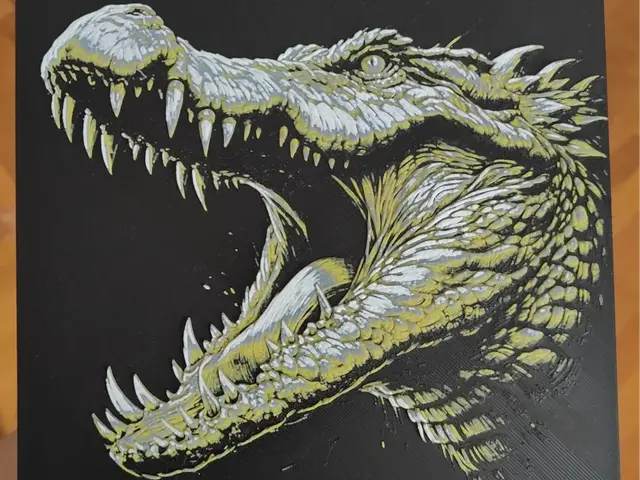HueForge model: Fierce Crocodile in Yellow - Hueforge by BeaN