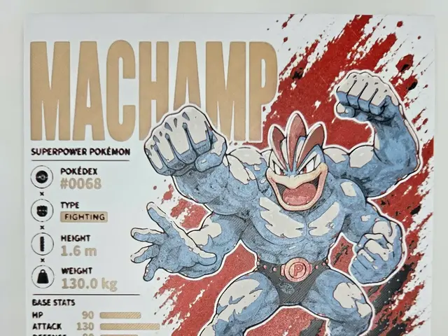 HueForge model: Machamp Infographic Hueforge by 3Ree Printing